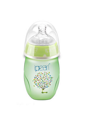 愛(ài)貝爾企鵝型初生寶寶玻璃感溫奶瓶160ML