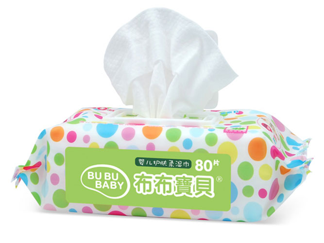布布寶貝嬰兒柔膚濕巾綠色側
