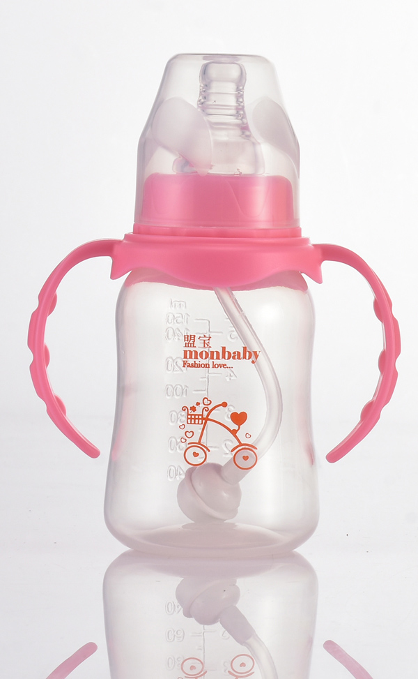 盟寶標口PP奶瓶-粉色