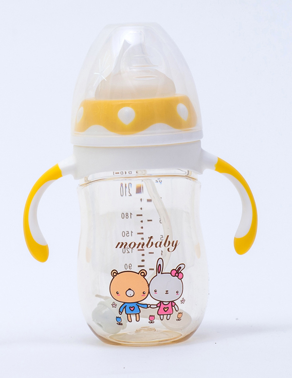 盟寶企鵝型PPSU奶瓶-黃色210ml
