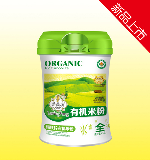 愛茵坊鈣鐵鋅有機米粉(腰型罐裝)