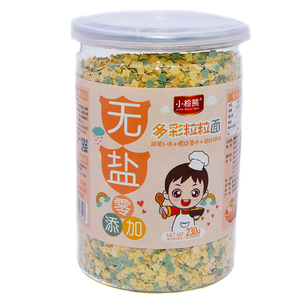 小棕熊無鹽多彩粒粒面胡蘿卜味+螺旋藻味+西紅柿味
