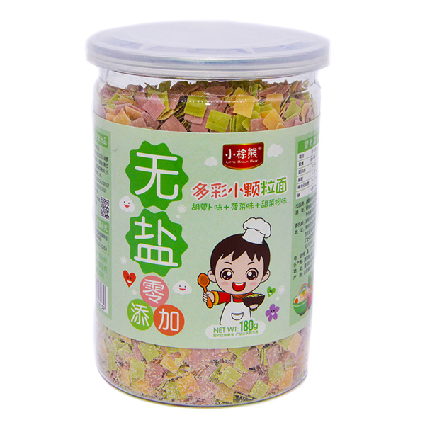 小棕熊無鹽多彩小顆粒面胡蘿卜味+菠菜味+甜菜根味