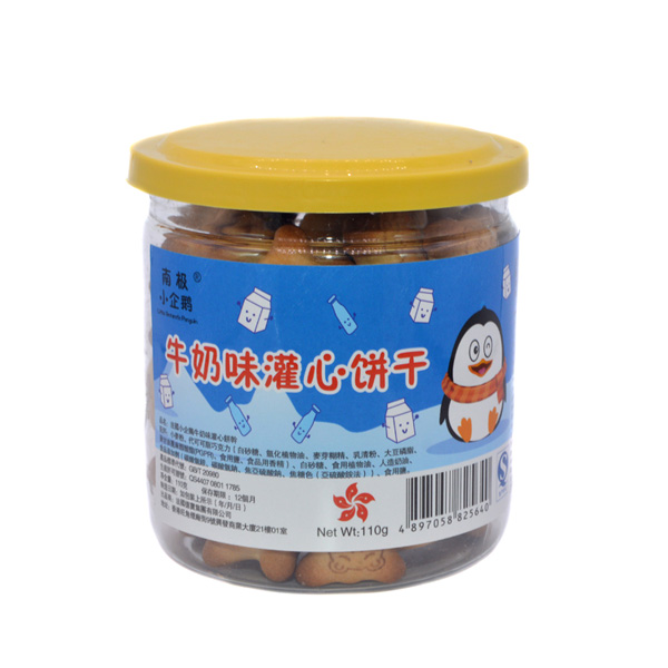 南極小企鵝灌心餅干牛奶味