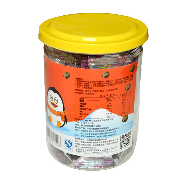 南極小企鵝核桃味牛奶磨牙棒背面