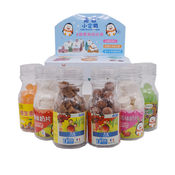 南極小企鵝六瓶零食組合裝細節(jié)