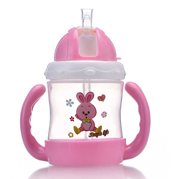 邦貝小象卡通學飲杯-粉色兔子