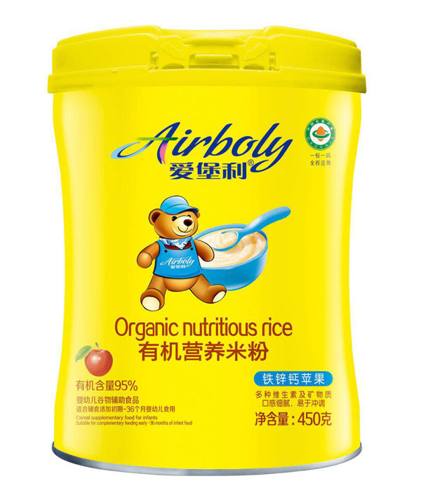 愛堡利鐵鋅鈣蘋果有機(jī)營養(yǎng)米粉