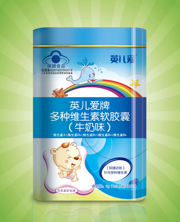 英兒愛(ài)牌多種維生素軟膠囊(牛奶味)