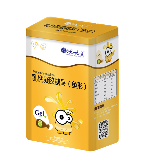 媽媽愛(ài)乳鈣凝膠糖果(魚(yú)形)鐵盒裝