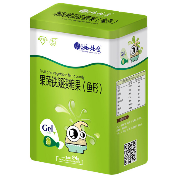 媽媽愛(ài)果蔬鐵凝膠糖果(魚(yú)形) 鐵盒裝