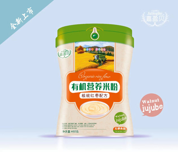 嘉盈貝有機(jī)營養(yǎng)米粉-核桃紅棗配方