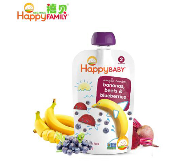 禧貝香蕉甜菜藍(lán)莓泥
