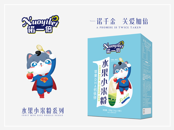 諾一倍水果小米粉-蘋(píng)果DHA鈣鐵鋅盒裝