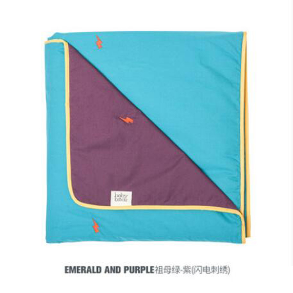 西班牙baby bites 嬰兒蓋毯 祖母綠-紫(閃電刺繡)