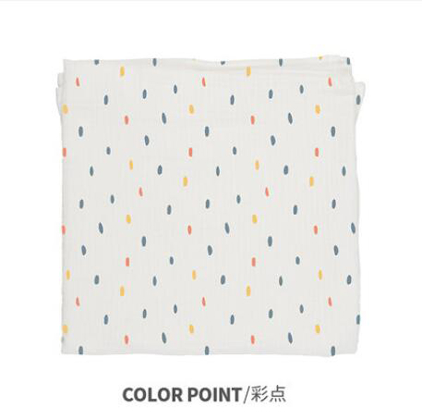 西班牙baby bites嬰兒Muslin多用途純棉襁褓包巾 彩點