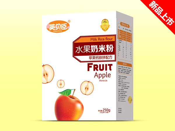 英貝臣水果奶米粉蘋(píng)果鈣鐵鋅盒裝