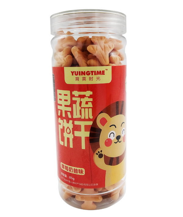育英時(shí)光果蔬餅干 草莓奶昔味