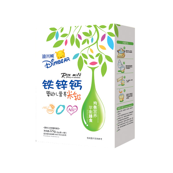 迪米熊嬰幼兒鐵鋅鈣米乳盒裝