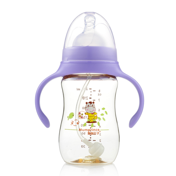 媽咪王子PPSU寬口自動(dòng)吸240ml弧形奶瓶 紫色