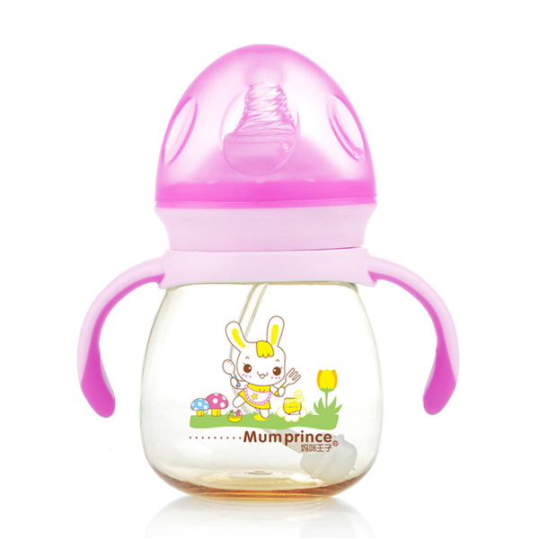 媽咪王子PPSU寬口自動(dòng)吸240ml蘑菇奶瓶 紫色
