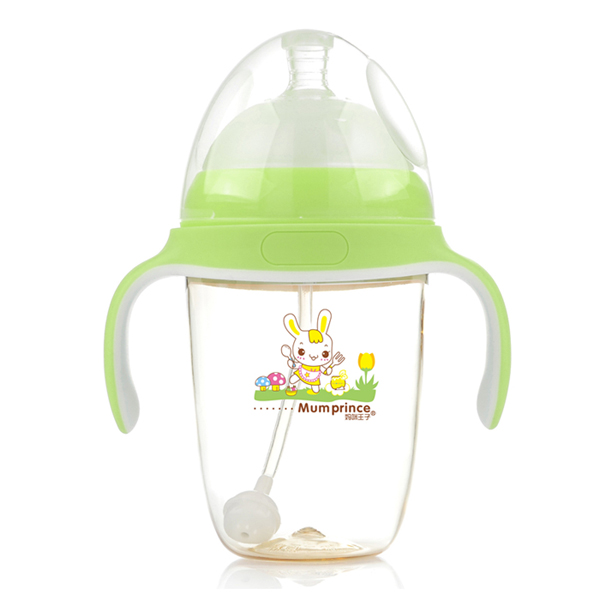 媽咪王子PPSU寬口自動(dòng)吸300ml奶瓶綠色