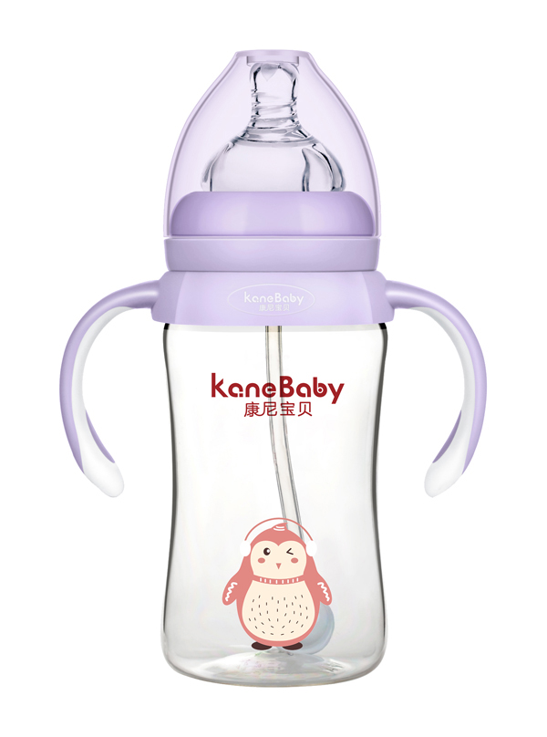 康尼寶貝萌粉舞動企鵝PA奶瓶-紫色1.jpg