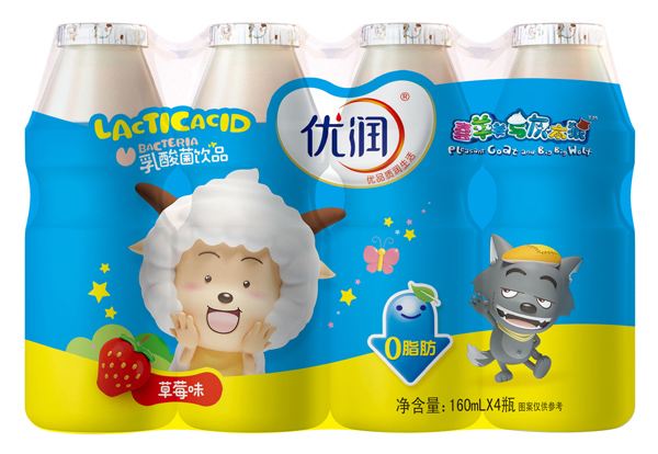 優(yōu)潤草莓味乳酸菌飲品 160ml組裝