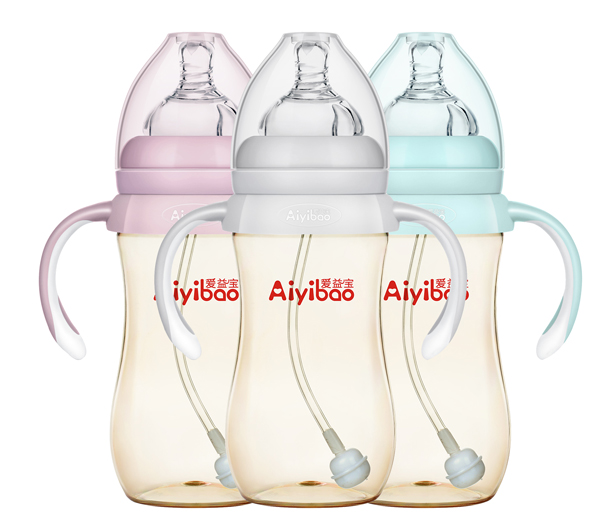愛益寶寬口弧形有柄自動(dòng)PPSU奶瓶300ml