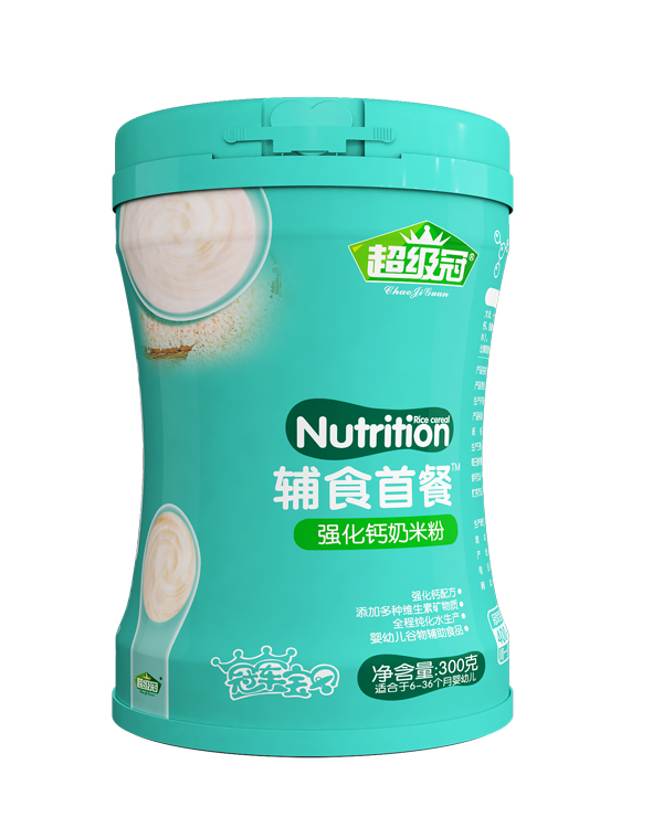 超級冠新款輔食首餐強化鈣奶米粉