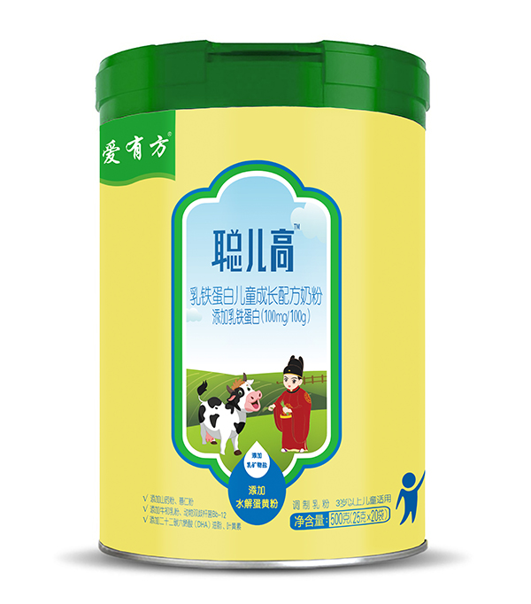 愛(ài)有方聰兒高乳鐵蛋白兒童配方奶粉500g