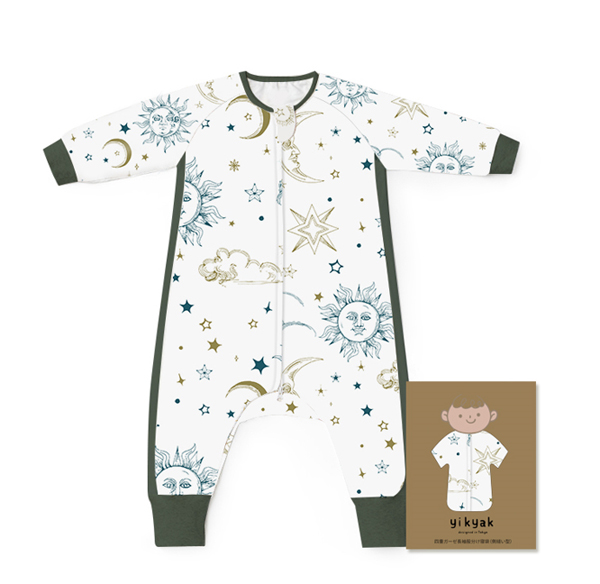 yikyak四層紗布長(zhǎng)袖分腿睡袋(側(cè)拼款) 擁抱太陽的月亮.jpg