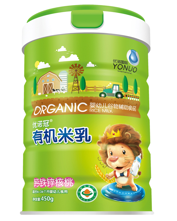 優(yōu)諾冠鈣鐵鋅核桃有機(jī)米乳 聽(tīng)裝