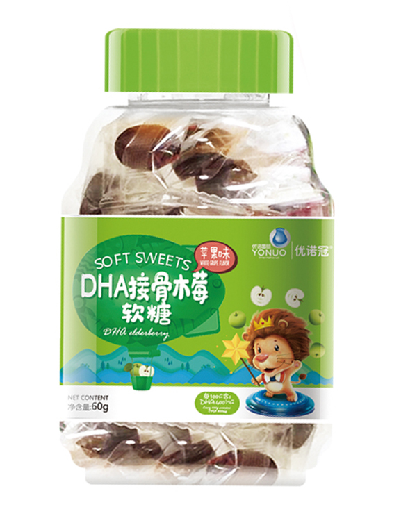 優(yōu)諾冠DHA接骨木莓軟糖 蘋果味