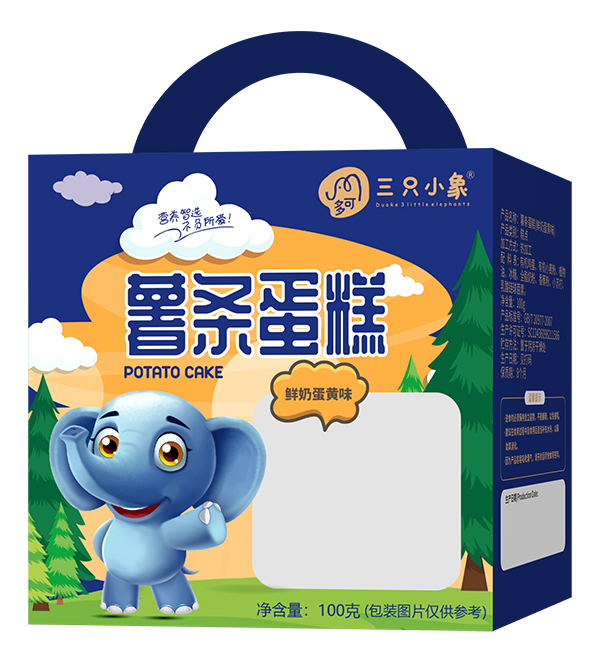 多可三只小象薯?xiàng)l蛋糕 鮮奶蛋黃味