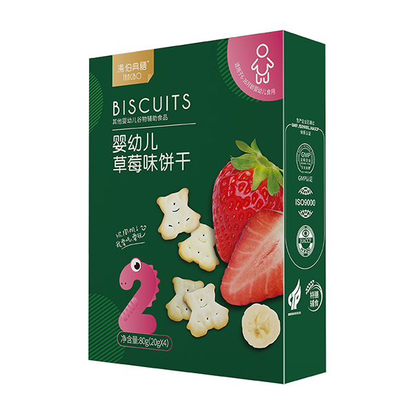 湯伯典膳嬰幼兒草莓味餅干盒裝80g