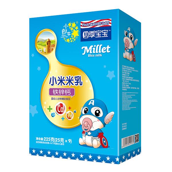 四季寶寶小米米乳盒裝-鐵鋅鈣