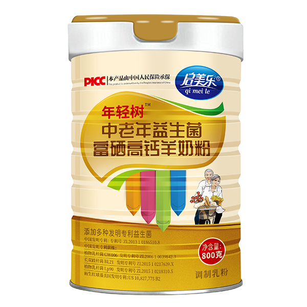 啟美樂(lè)年輕樹(shù)中老年益生菌富硒高鈣羊奶粉