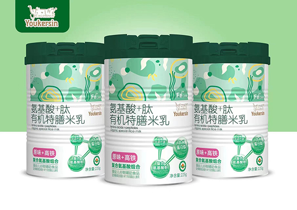 優(yōu)可欣氨基酸+肽有機(jī)特膳米乳 原味+高鐵