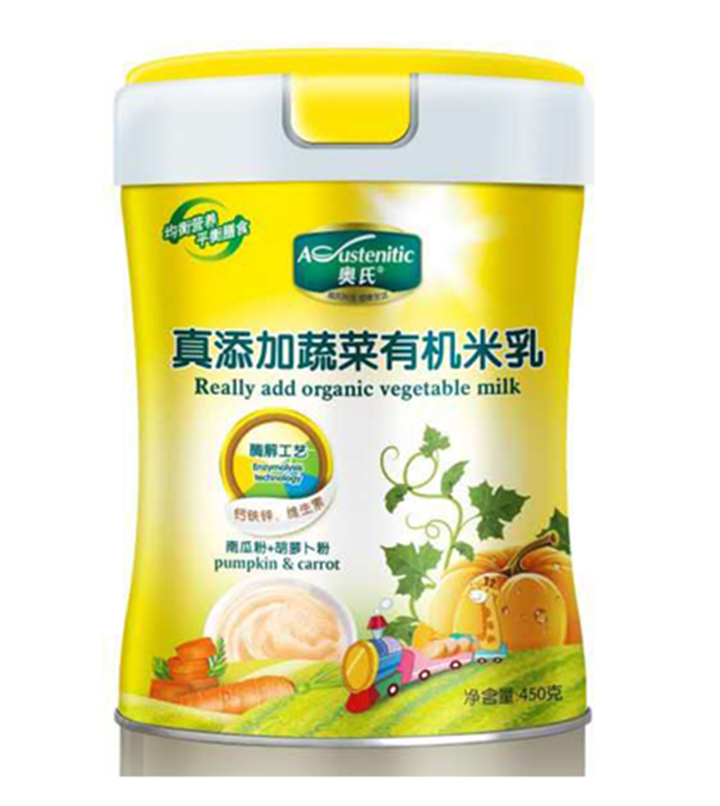 奧氏真添加蔬菜有機(jī)米乳 南瓜粉+胡蘿卜粉 450克