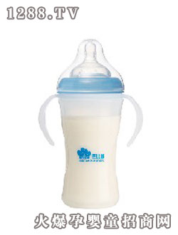 巴比象寬口徑矽晶奶瓶180ml