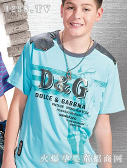 QQ寶貝藍(lán)色兒童上衣