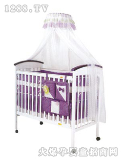 愛(ài)嬰寶嬰兒木床MC170紫色