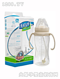 樂(lè)樂(lè)寶貝6安寬口PP奶瓶