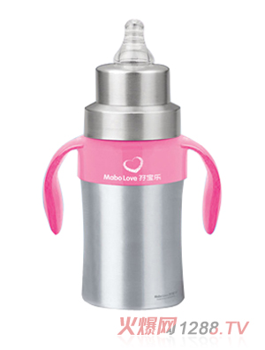 孖寶樂(lè)不銹鋼奶瓶紅色260ml
