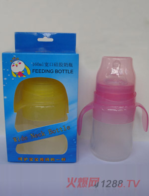 兔乖乖寬口硅膠奶瓶160ml