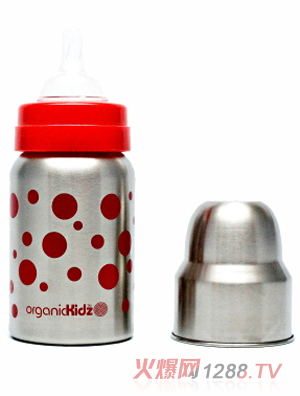 歐可滋不銹鋼寬口奶瓶紅9oz