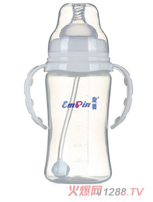 皇嬰寬口PP圓弧自動小奶瓶240ml白色
