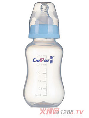 皇嬰標(biāo)口PP圓弧自動(dòng)大奶瓶240ml藍(lán)色