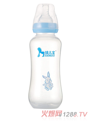 孩兒寶藍色標(biāo)口圓弧自動PP奶瓶300ml